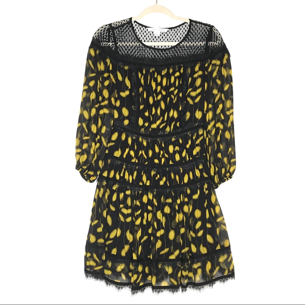DVF Jamie A-line Silk Dress Lace Details